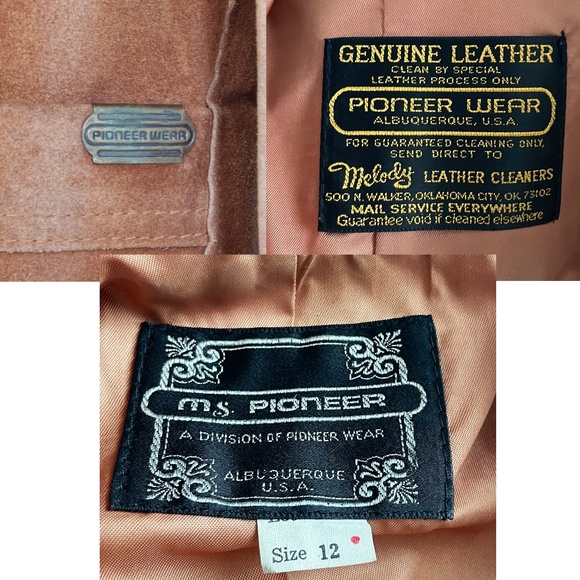 Vintage Fringe Jacket Cropped Distressed Suede Leather Ms Pioneer Pioneer Wear - Picture 8 of 12